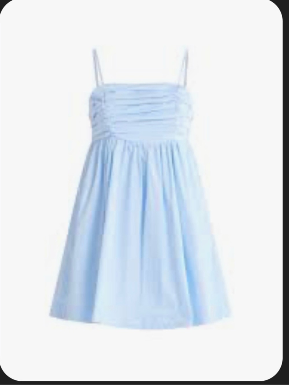 Free Assembly Women's Pleated Cotton Mini Dress, Light blue Small